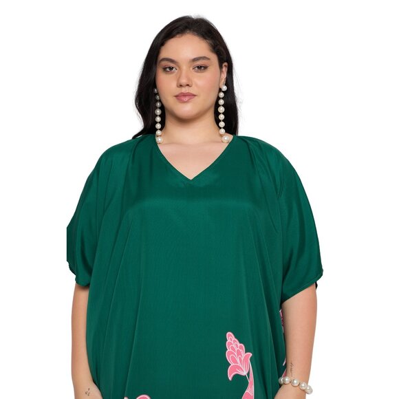 Gypsie Blu Floral Printed Caftan Dress for Women Comfy Loose Maxi Dresses - Picture 5 of 8